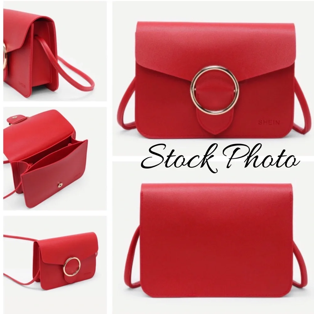 🔴 Small Dark Red Crossbody Shoulder Bag